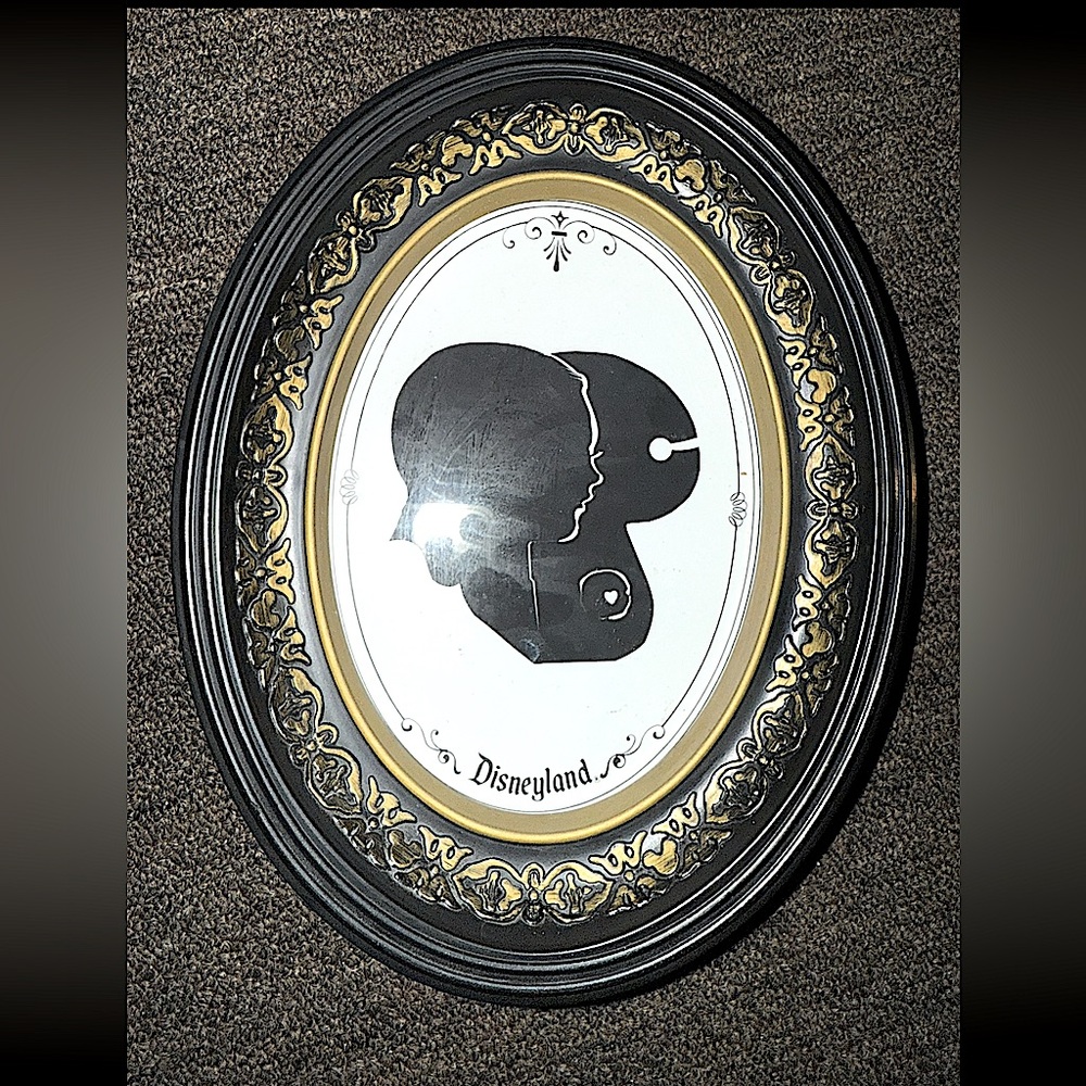 Authentic Disneyland Silhouette Art | Disneyland Black & Gold Oval Frame | $35
